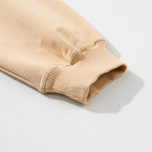 Pale Khaki Sweatshirt Poplin Mini Dress - Picture 9 of 9